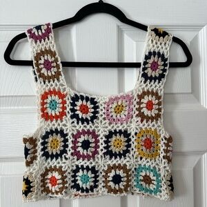 Multicolor Crochet Women Top